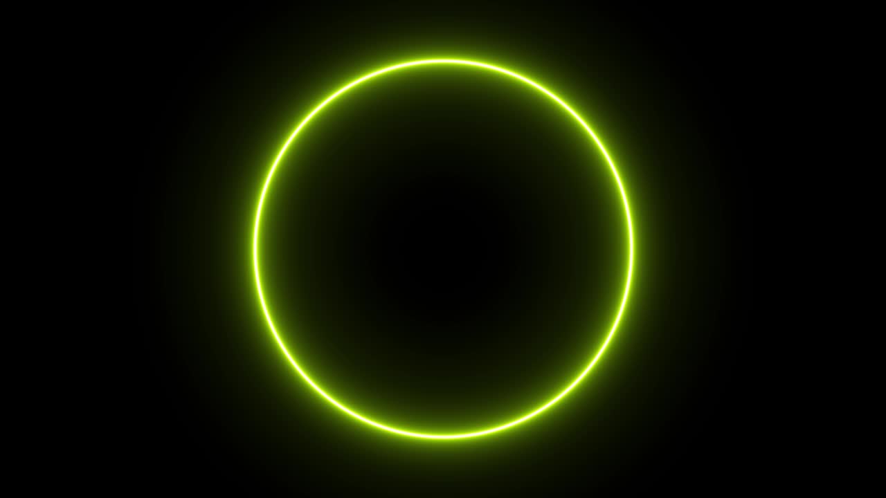 Yellow ring glowing electric animation motion graphics