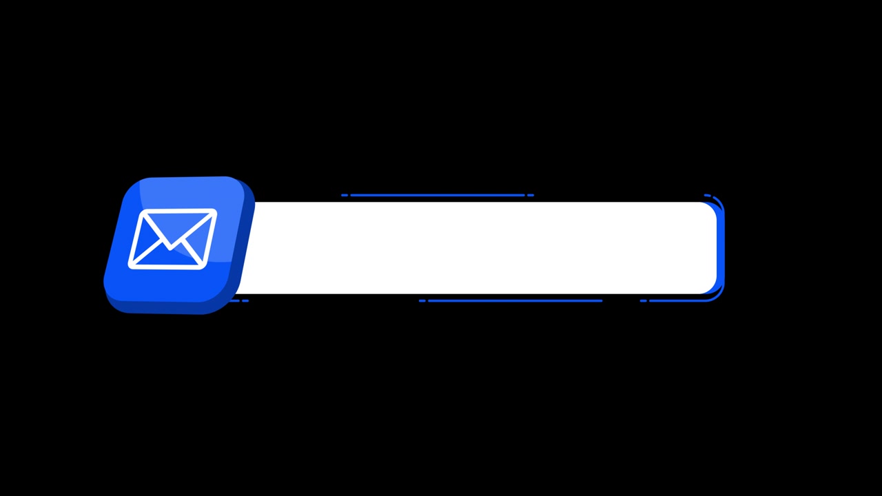 Animert grafikk for nedre tredjedel med e-postikon og tekstplassholder