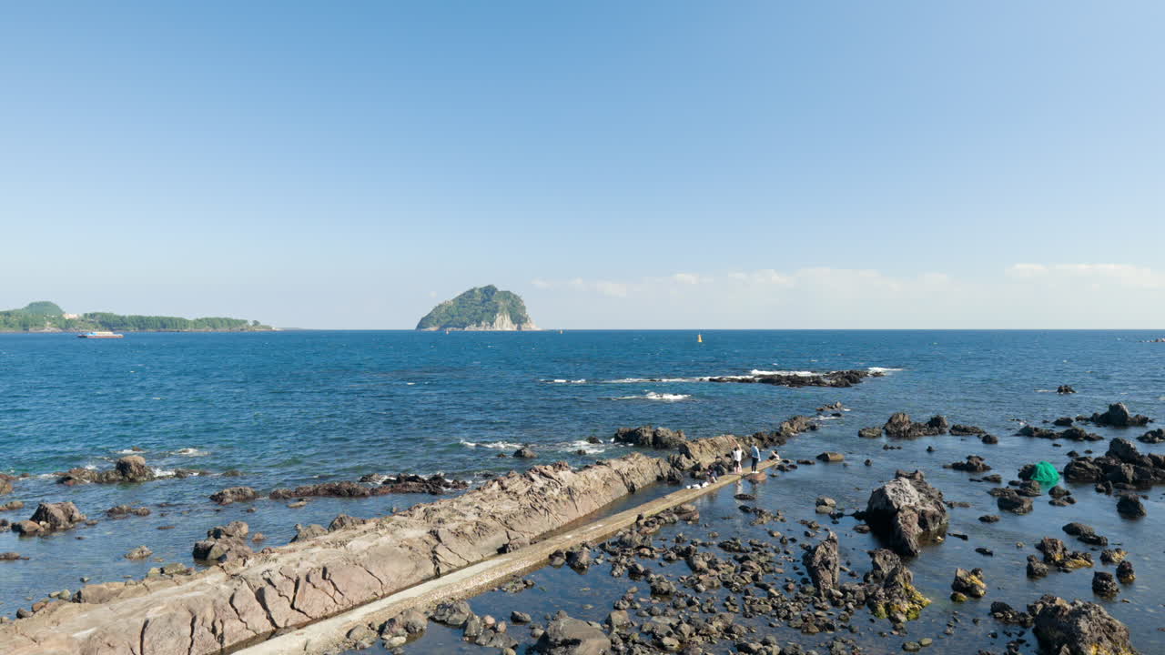 대한민국 제주도 섭섬 무인도의 원경