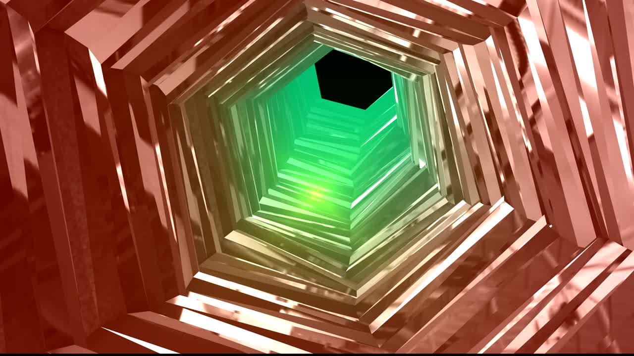 красный круг, туннельная петля абстрактное геометрическое движение со светом