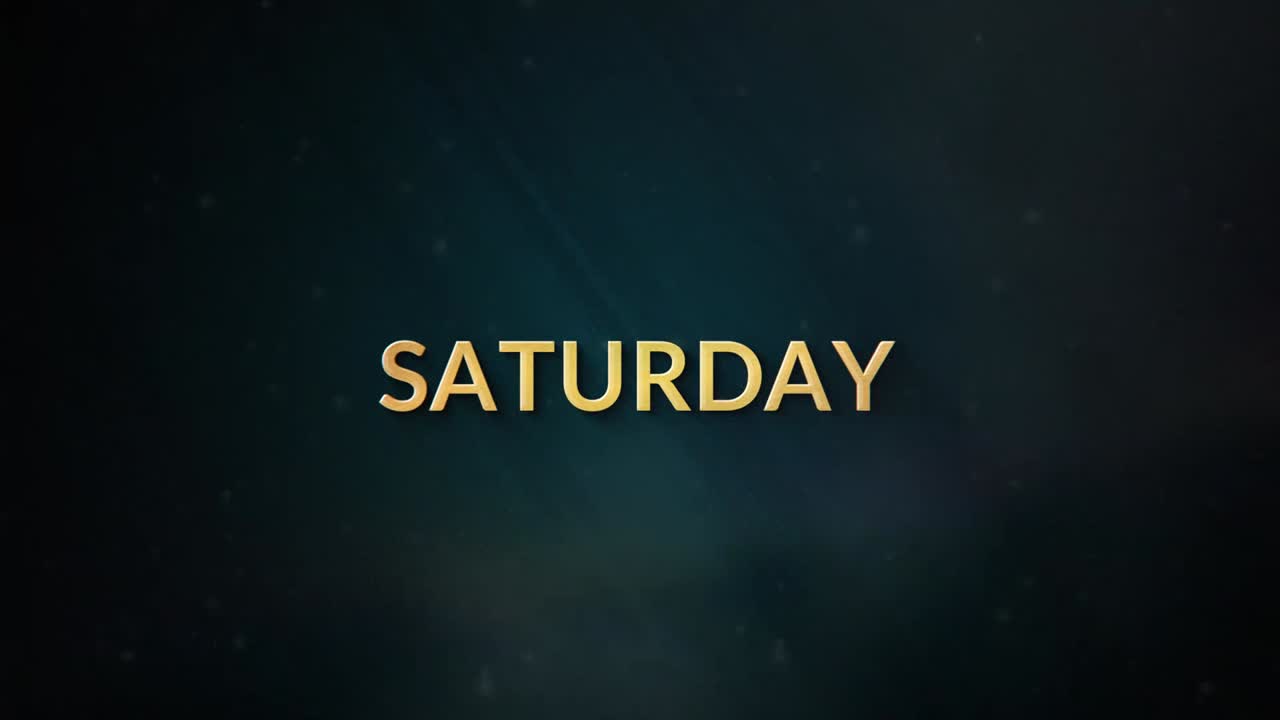 роскошная презентация дней недели с движением в золоте