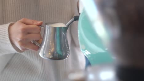 making a latte