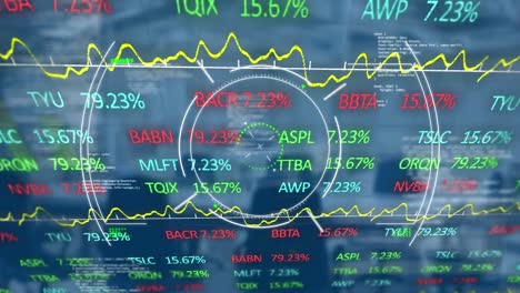 Animation-of-scope-scanning-and-data-processing-over-empty-office