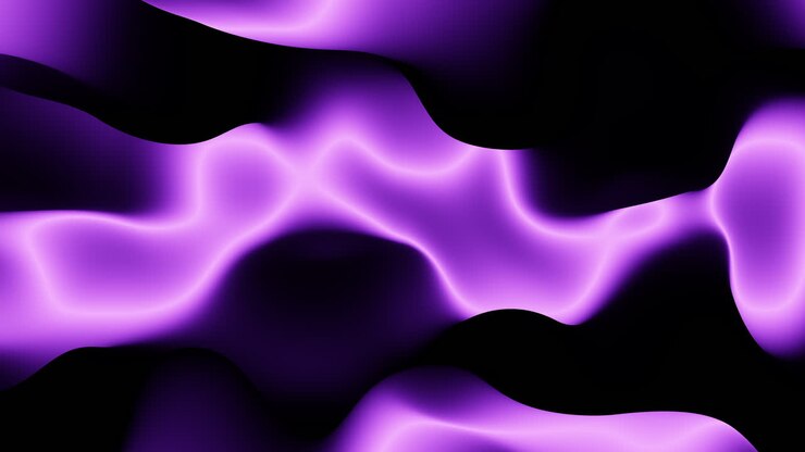 An abstract image showcasing black and purple curved lines and shapes, potentially representing movement and energy with its dynamic design and color scheme