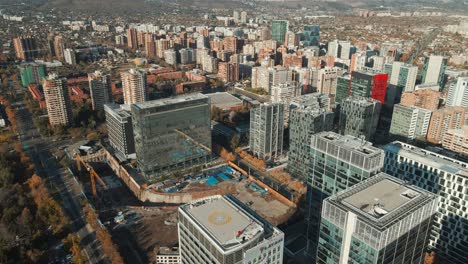 Aerial-View-Of-High-rise-Buildings-In-Santiago-Metropolitan-Region-From-Araucano-Park-In-Chile
