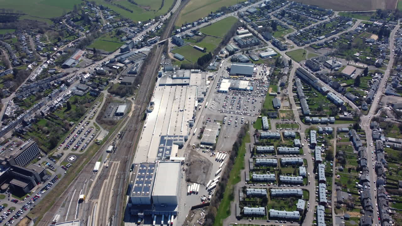 Aerial View of a Town with Industrial Area