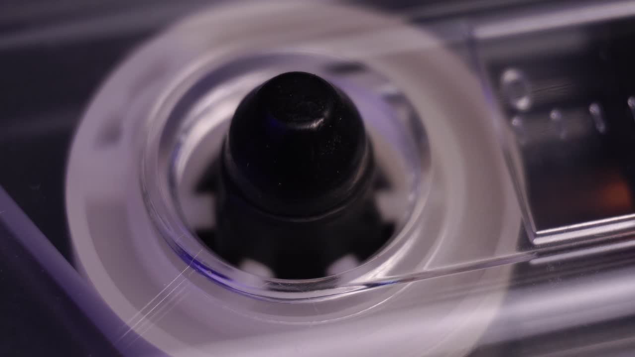 처음부터 오디오 카세트 테이프 녹음을 재생, 매크로 클로즈업