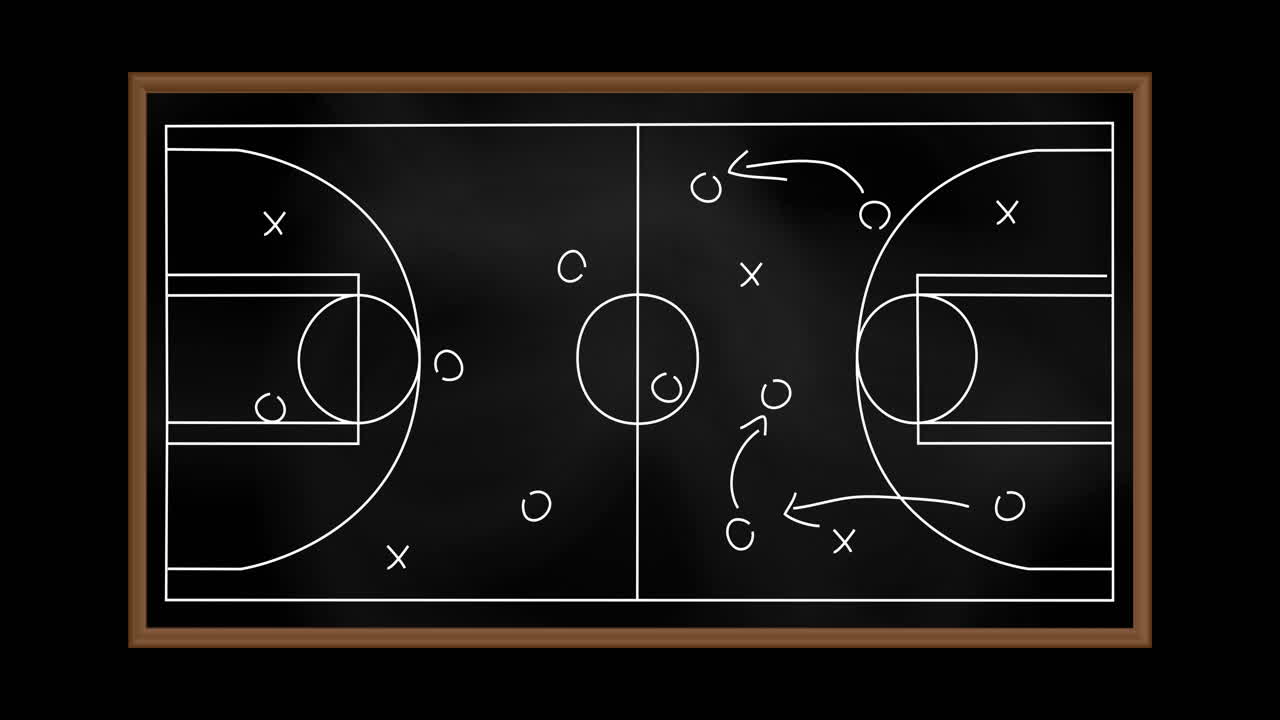 Animation of game plan on blackboard