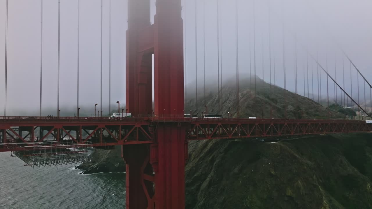Golden Gate Bridge in heavy fog