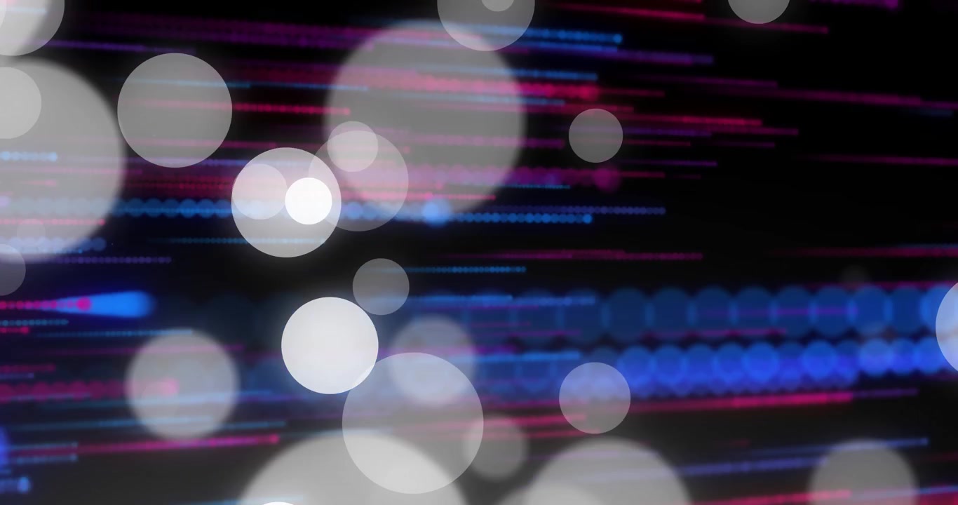 Abstract Motion Background with Glowing Bokeh Circles and Light Trails