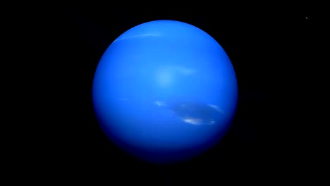 neptune planet rotating in its own orbit in the outer space. loop