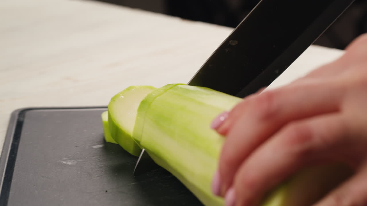 Slicing zucchini for cooking