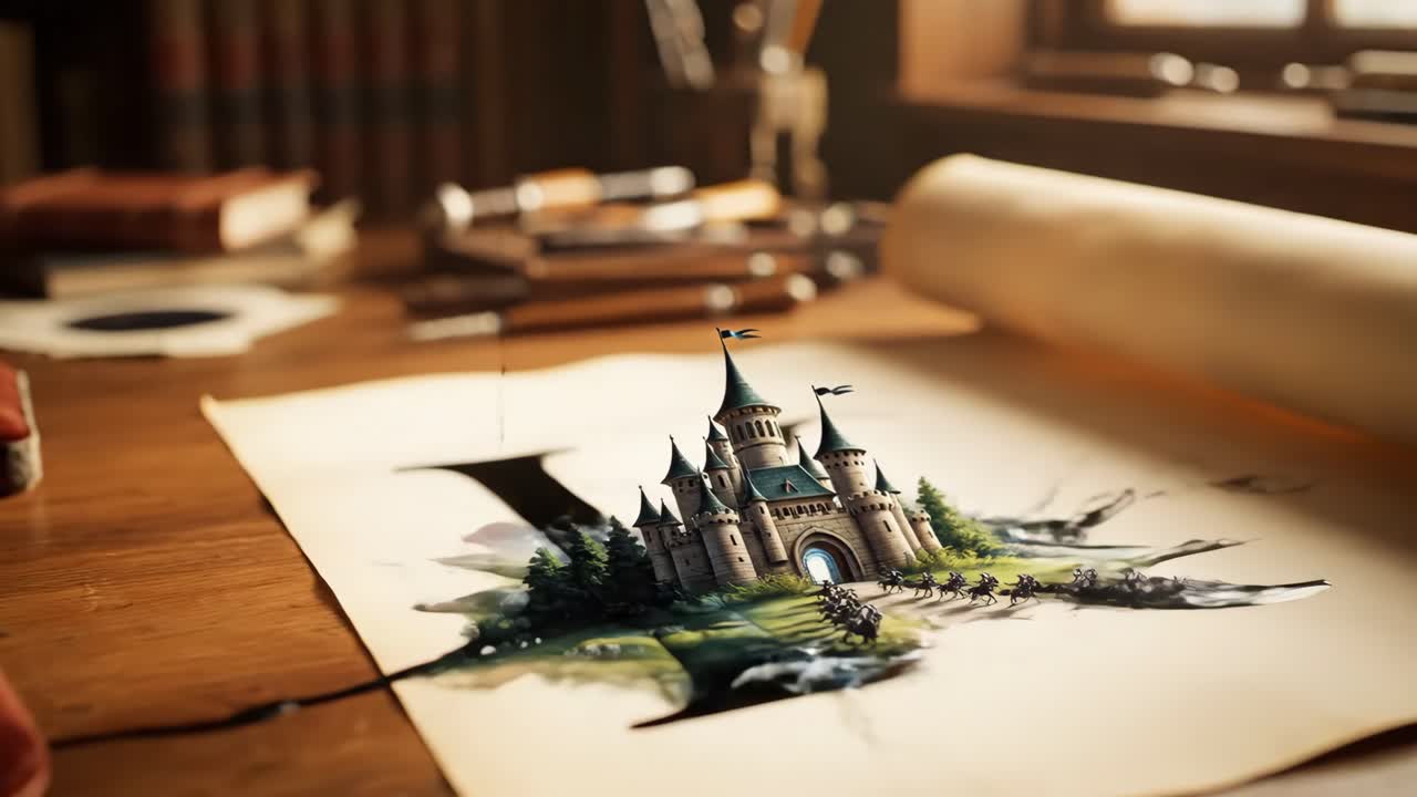 Writing with a Quill Pen on Parchment