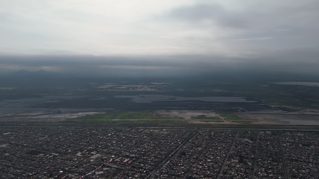 Drone Shot of Lake Texcoco's Protected Area