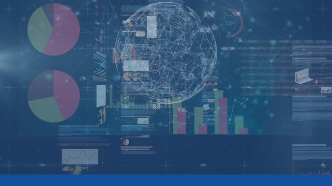 Animation of financial data processing and statistics recording