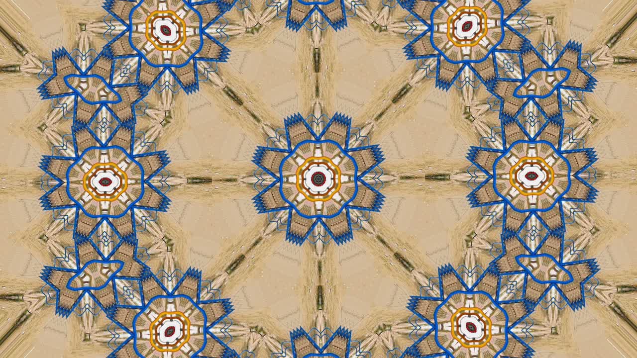 Colourful symmetric patterns botanical kaleidoscope mandala geometry wallpaper - Multicoloured fractal animation tribal vector illustration