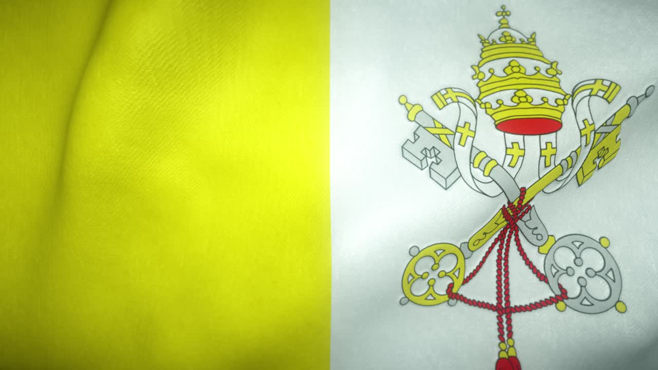 Flag of Vatican-City waving in the wind