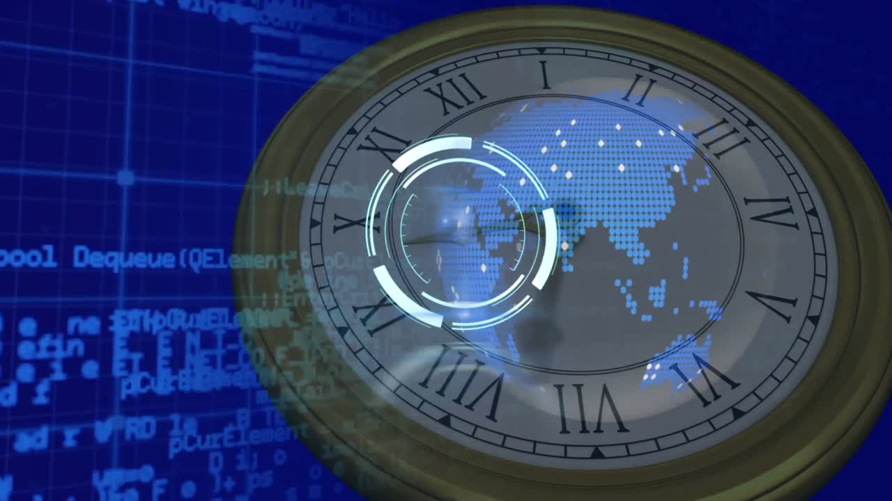 스 스캔 및 데이터 처리 시계에 대한 애니메이션