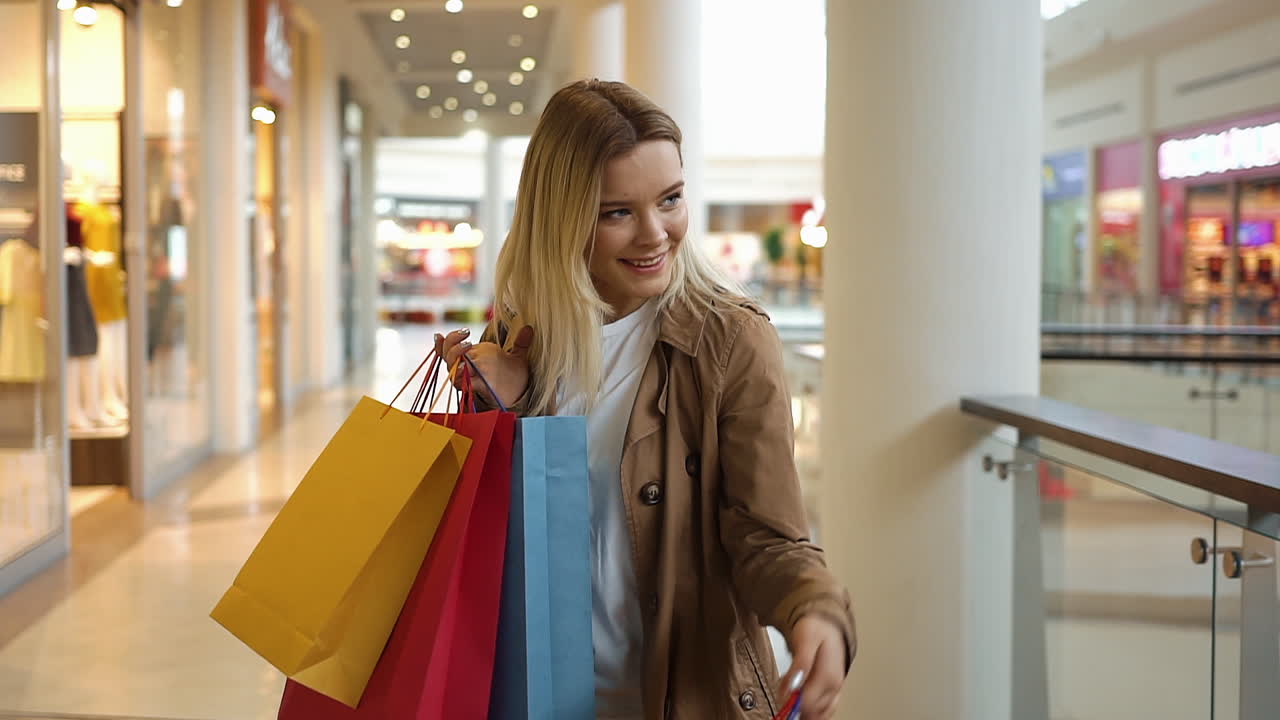 Woman shopping in a mall