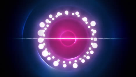 animación de luces de hadas de navidad con espacio de copia sobre círculos rosados