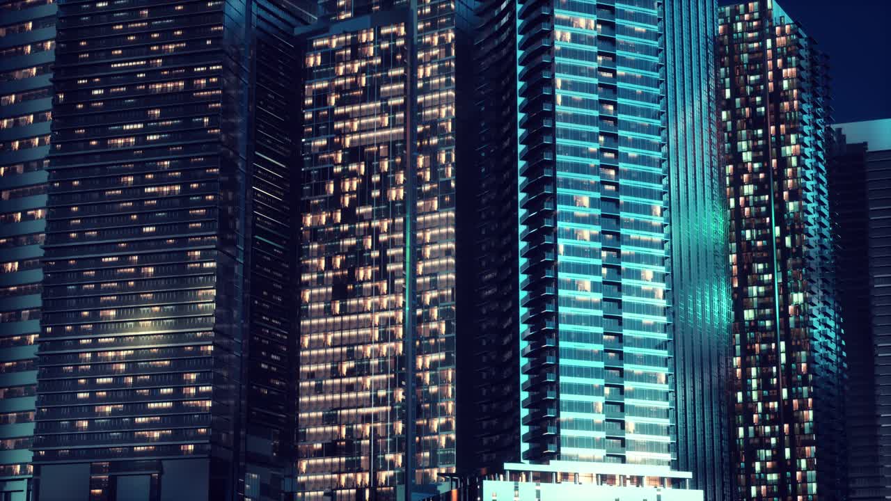 puesta de sol en los rascacielos de Manhattan