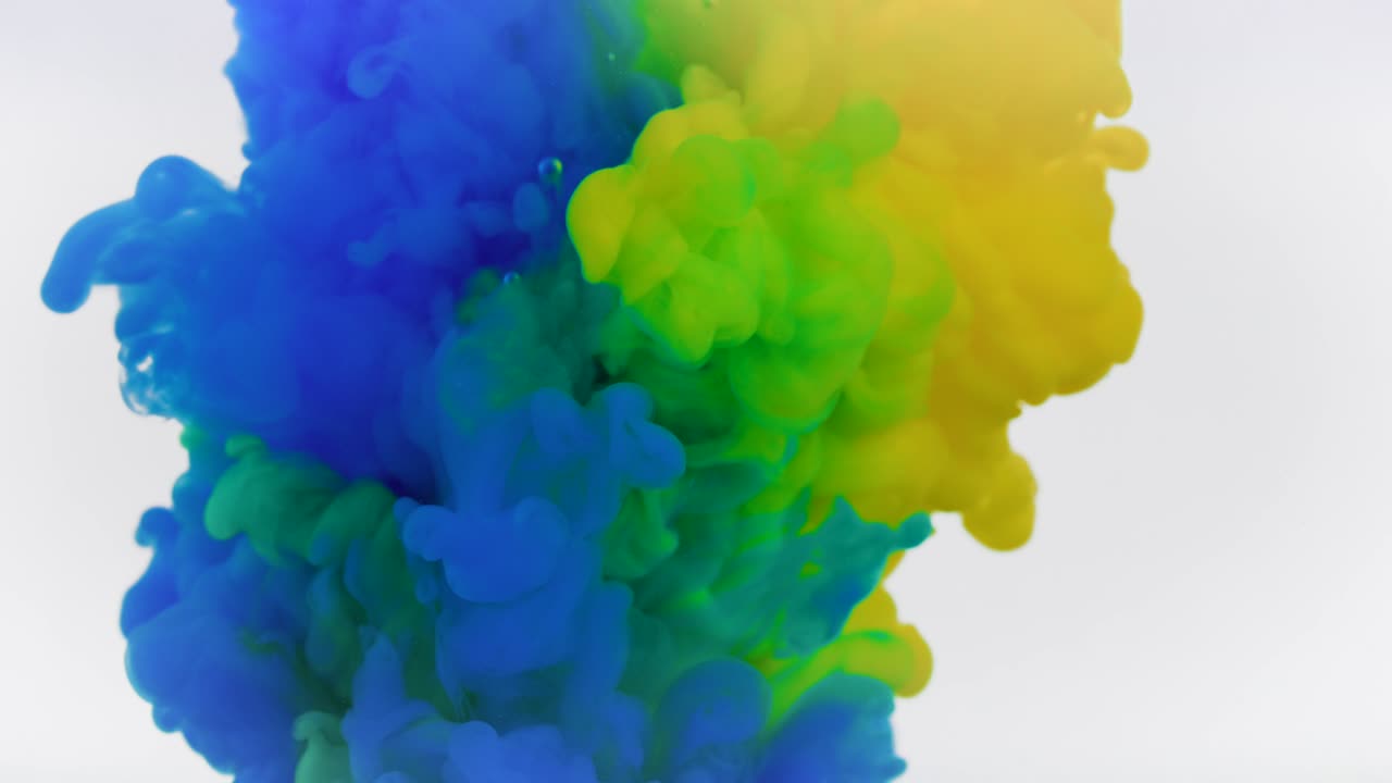 Abstract background. Colors of the Ukrainian flag. Colored paints