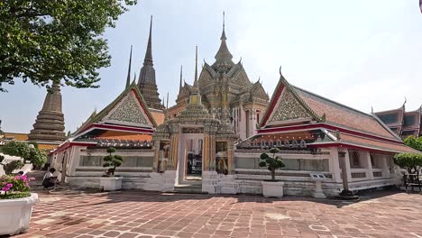 a serene view of wat pho's architecture