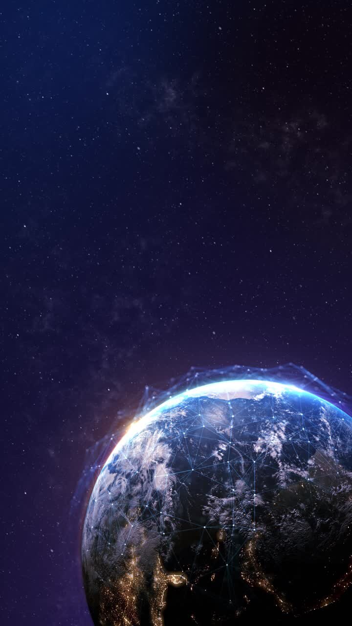 Planeta Terra futurista azul internet e tecnologia conexão de rede global sobre o planeta Terra