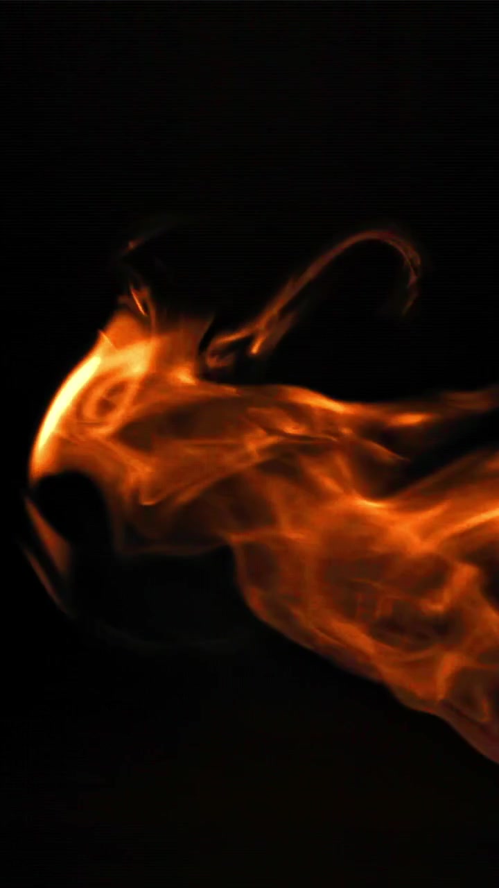 Abstract Flowing Fire and Light on Dark Background