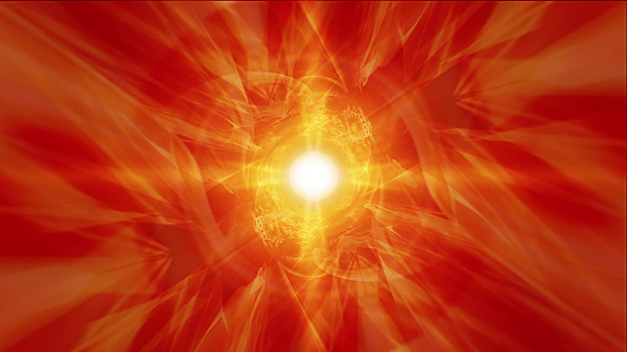 abstract magic flare energía de fuego túnel vj bucle movimiento ondulación y fondo tembloroso. energía tecnológica de rotación 4k y llamarada rayos dinámicos luz de estrella dj bucle de fondo. ciencia ficción energía solar de plasma cósmico.