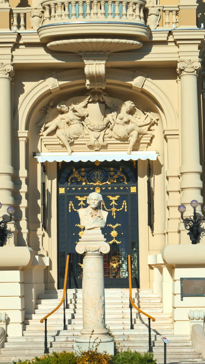 The facade of the Opera de Monte-Carlo in daylight. Vertical