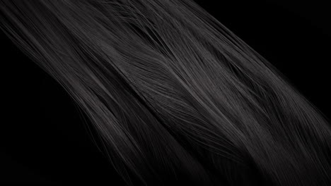 cabello negro oscuro con forma de onda, renderización en 3d.