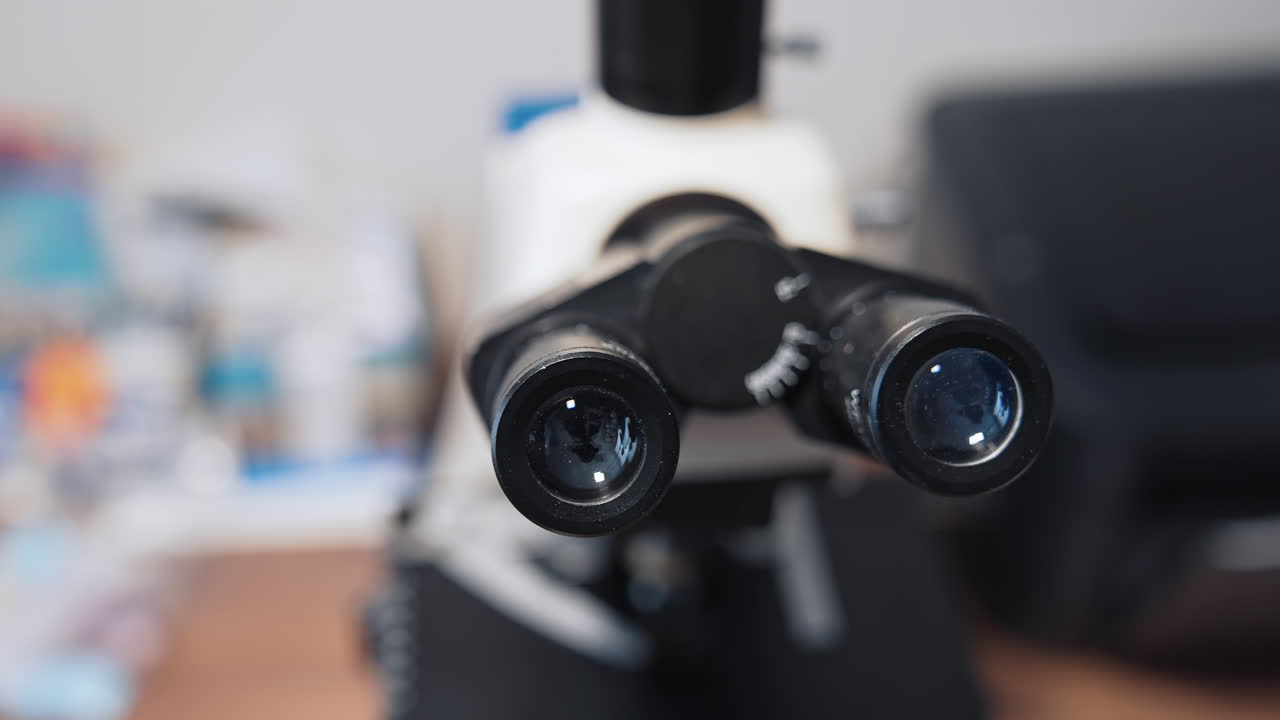 Laboratory Scientific Research Microscope. Scientific microscope data analysis in the laboratory