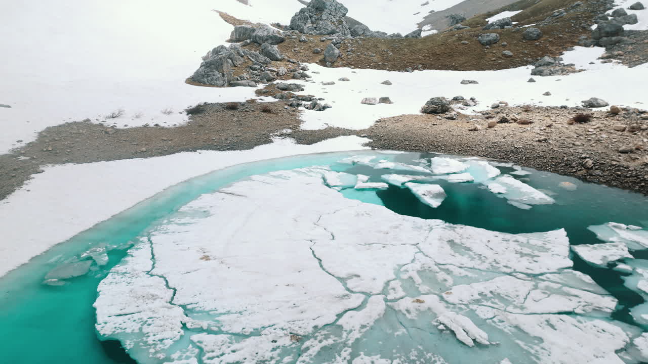 Frozen Alpine Lake