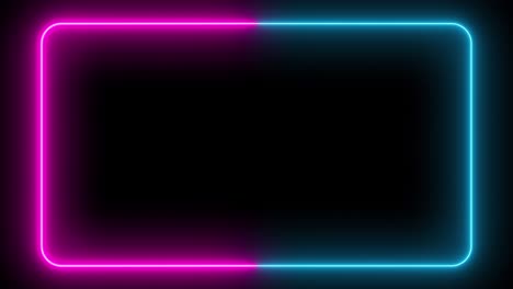 marco de neón rosa y azul sobre fondo negro