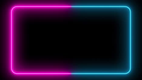 neon pink and blue frame on black background