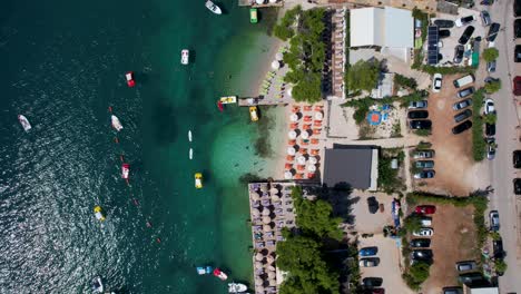 Seaside-Serenity:-Hotels-on-the-Azure-Shores-of-Ksamil-Islands,-Albania-–-Your-Gateway-to-a-Dreamy-Summer-Vacation-in-the-Ionian-Sea