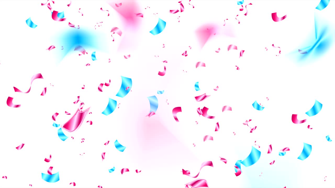 파란색 보라색 반이는 콘페티 추상적인 비디오 애니메이션