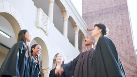 campus, students and celebration with applause