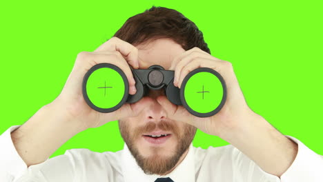 businessman using binoculars