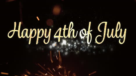 happy 4th of july greeting and sparkles on fourth of july