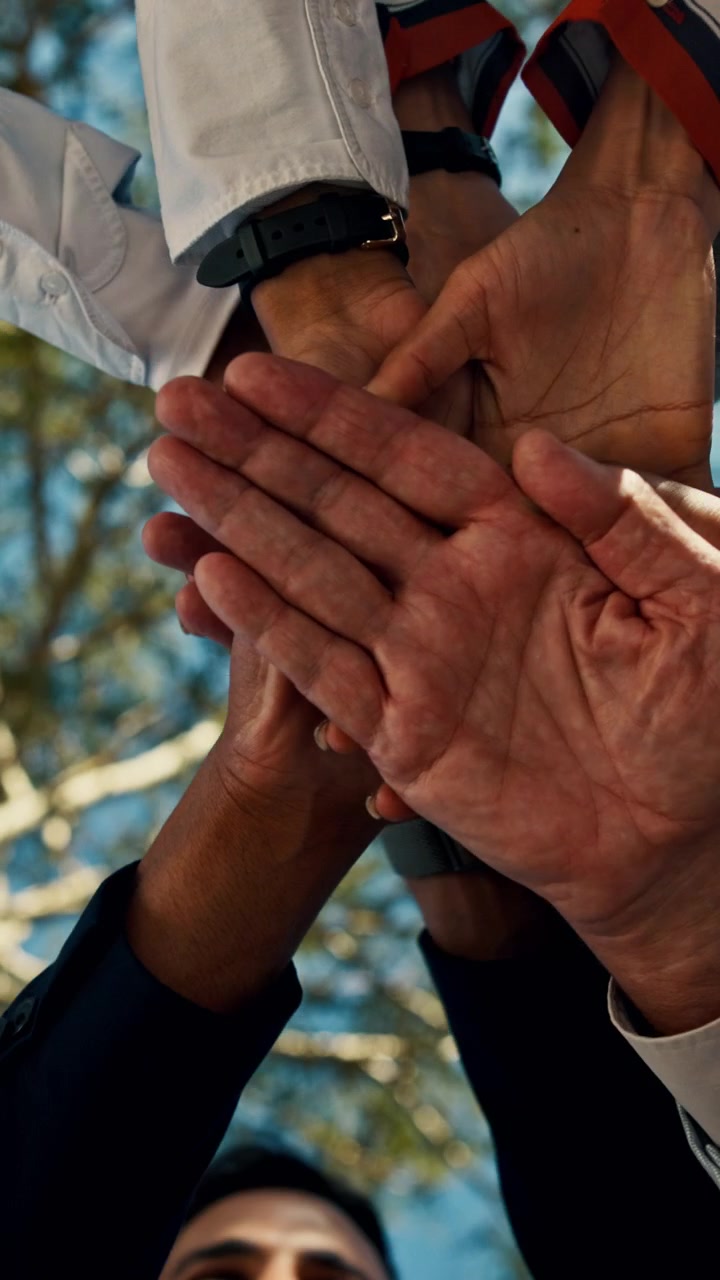 Diverse Business Team Joining Hands in Unity
