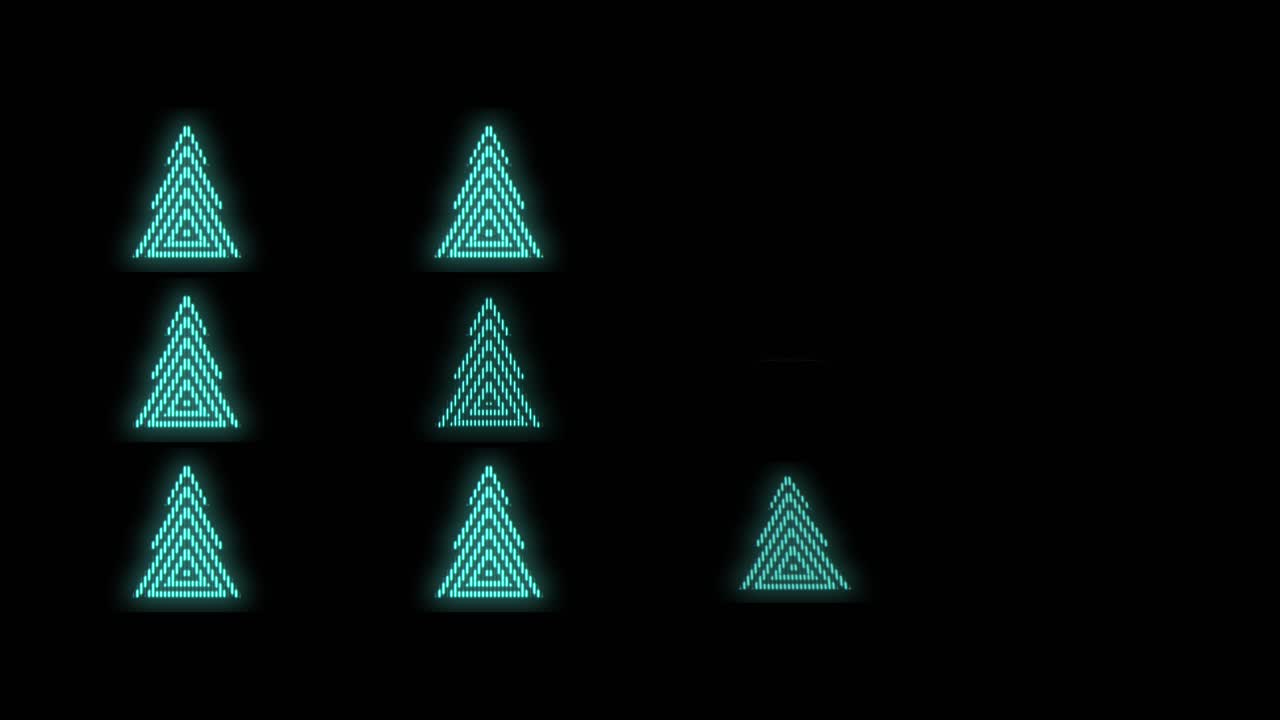 patrón de árboles de navidad verde moderno neón en la noche