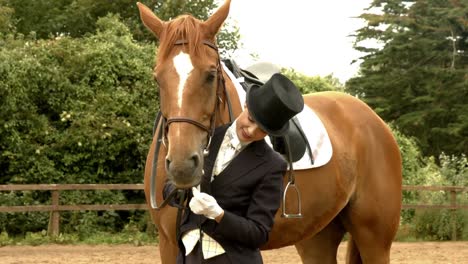 Dressage-rider-with-her-horse