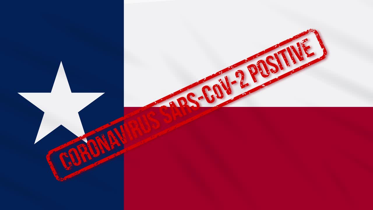 미국 텍사스 주 발은 코로나19에 대한 긍정적 인 반응으로 인쇄되었습니다.