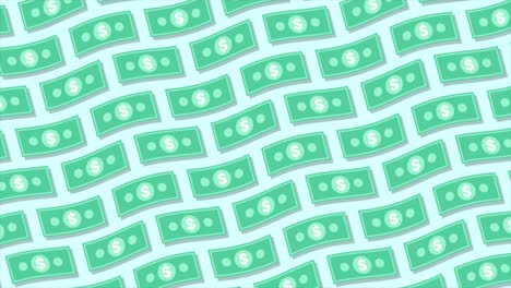 animated wavy pattern of bills. 2d flat style. flow of dollar banknotes abstract background. money, finances concept. seamless looped footage. prize, jackpot win animation for banner, presentation