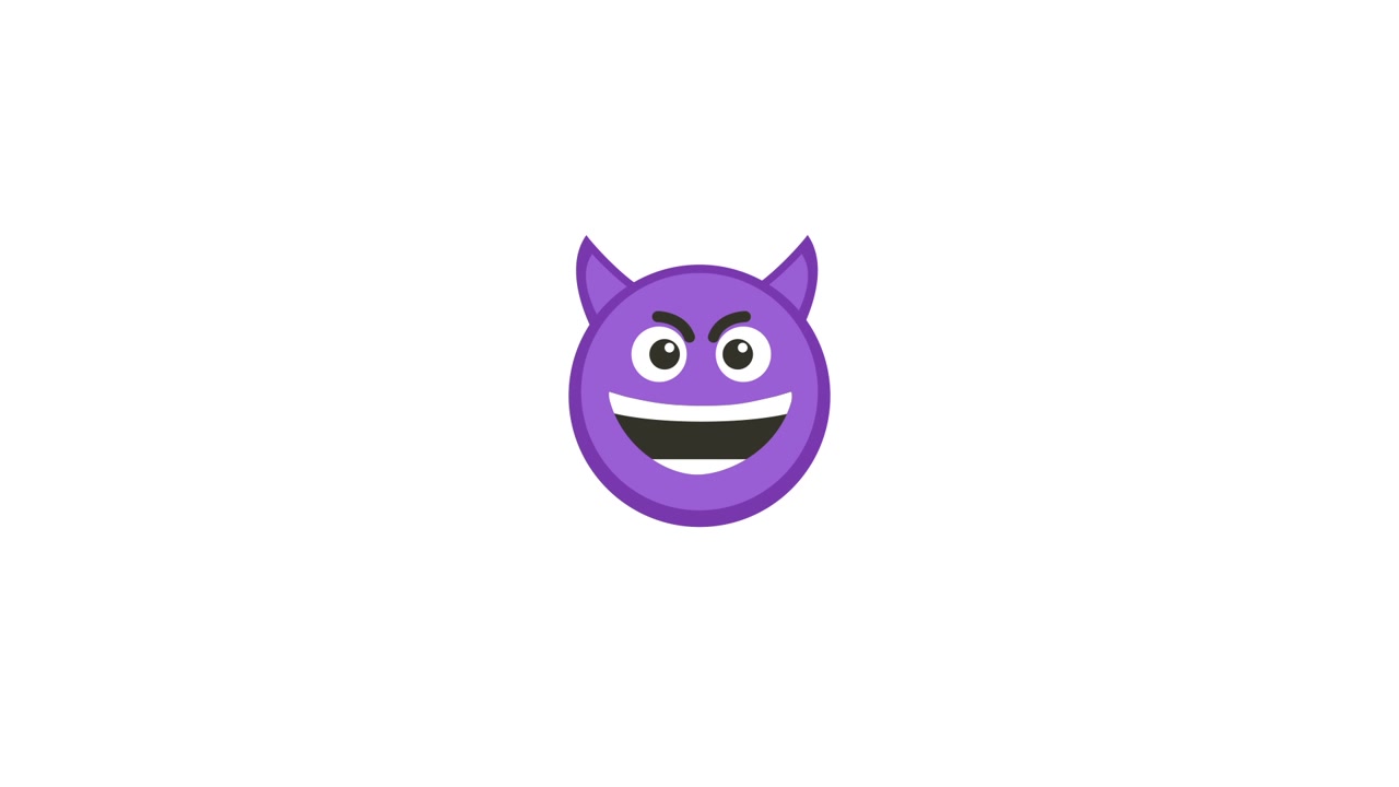 Animated Mischievous Devil Emoji Changing Colors