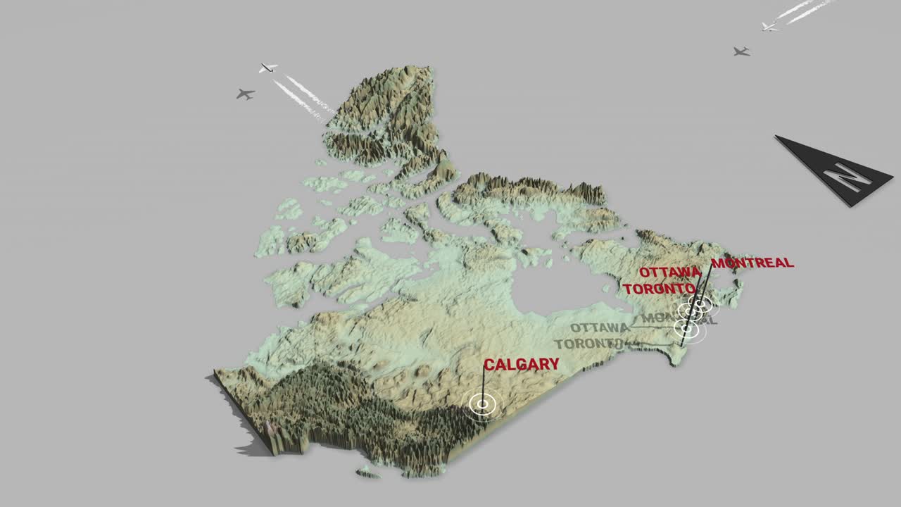 3d 지형 지도 캐나다