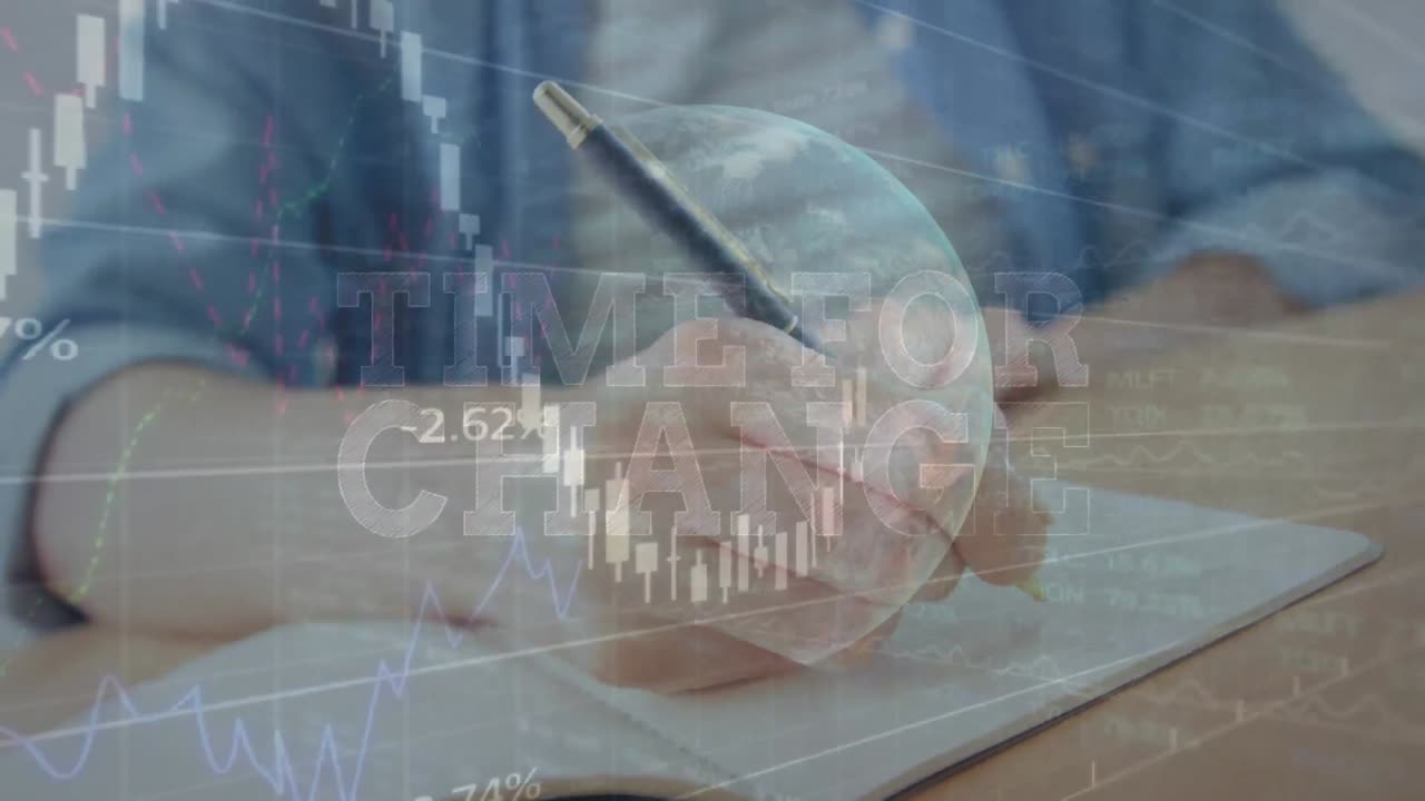 animación del procesamiento de datos financieros a través de la escritura humana