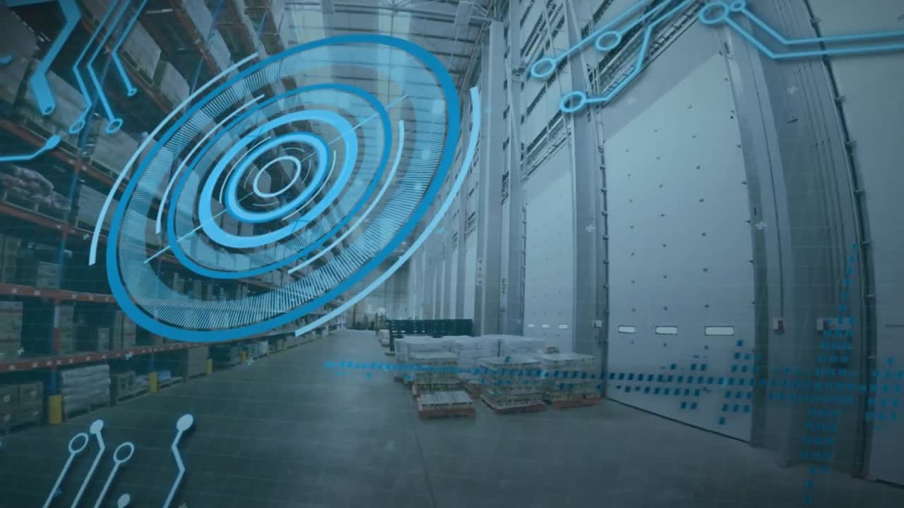 Animation of scope scanning over warehouse